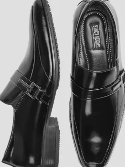 Loafers & Slip-ons|Casual Shoes-Stacy Adams Abram Leather Bit Moc Toe Loafers Black