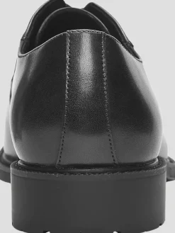 Oxfords|Dress & Formal Shoes-Moretti Adino Leather Plain Toe Oxfords Black