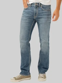 Jeans|Jeans-Silver Jeans Allan Slim Fit Medium Wash Straight Leg Jeans Dark Wash