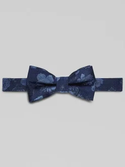 Bow Ties-Egara All-Over Floral Pre-Tied Bow Tie Black