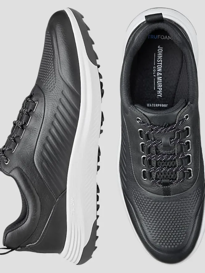 Oxfords|Sneakers-Johnston &Amp; Murphy Amherst Plain Toe U-Throat Golf Shoes Black