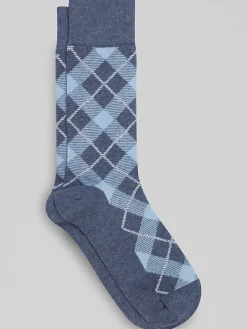 Socks-Egara Argyle Socks Denim Heather