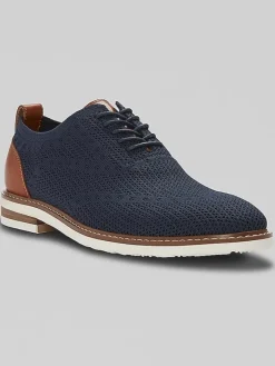 Oxfords|Dress & Formal Shoes-Moretti Ashville Knit Lace Up Oxfords Black