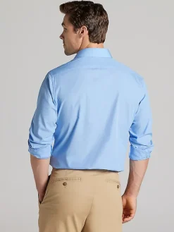 Solid Dress Shirts|Dress Shirts-Van Heusen Athletic Fit Solid Poplin Dress Shirt Black