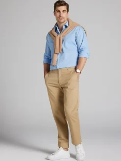 Solid Dress Shirts|Dress Shirts-Van Heusen Athletic Fit Solid Poplin Dress Shirt Black