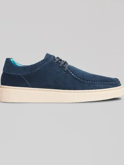 Casual Shoes|Casual Shoes-Steve Madden Barris Suede Moc Toe 3-Eye Lace Ups Navy