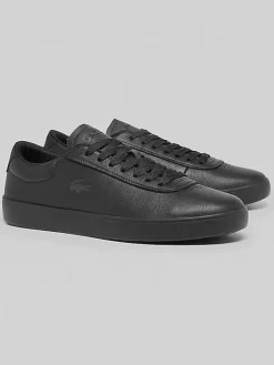 Sneakers|Casual Shoes-Lacoste Baseshot Evo Leather Sneakers Black