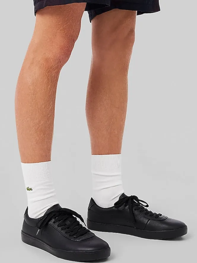 Sneakers|Casual Shoes-Lacoste Baseshot Evo Leather Sneakers Black