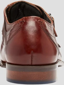 Dress & Formal Shoes-Stacy Adams Bayne Leather Cap Toe Double Monk Strap Dress Shoes Black