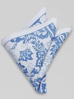 Formal Accessories|Pocket Squares-Joseph Abboud Botanical Paisley Pocket Square Light Blue