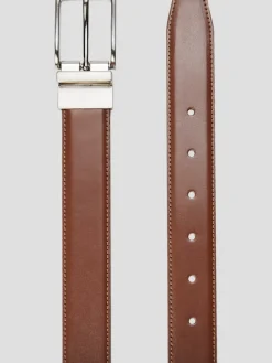 Belts-Men's Wearhouse Boy Reversible Leather Belt Cognac