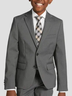 Boys Clothing-Michael Strahan Boys Slim Fit Suit Jacket Grey