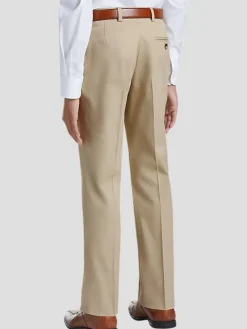 Boys Clothing-Joseph Abboud Boys Suit Pants Tan Solid