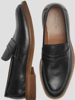 Loafers & Slip-ons-Vintage Foundry Bradford Leather Penny Loafers Black