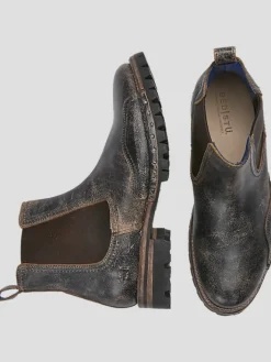 Casual Shoes|Casual Shoes-Bedstu Brady Trek Leather Plain Toe Chelsea Boots Black