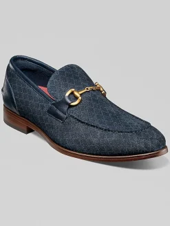 Loafers & Slip-ons-Stacy Adams Brinkley Moc Toe Metal Bit Loafers Navy