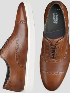 Casual Shoes|Casual Shoes-Johnston &Amp; Murphy Brody Leather Lace-Up Cap Toe Dress Sneakers Brown