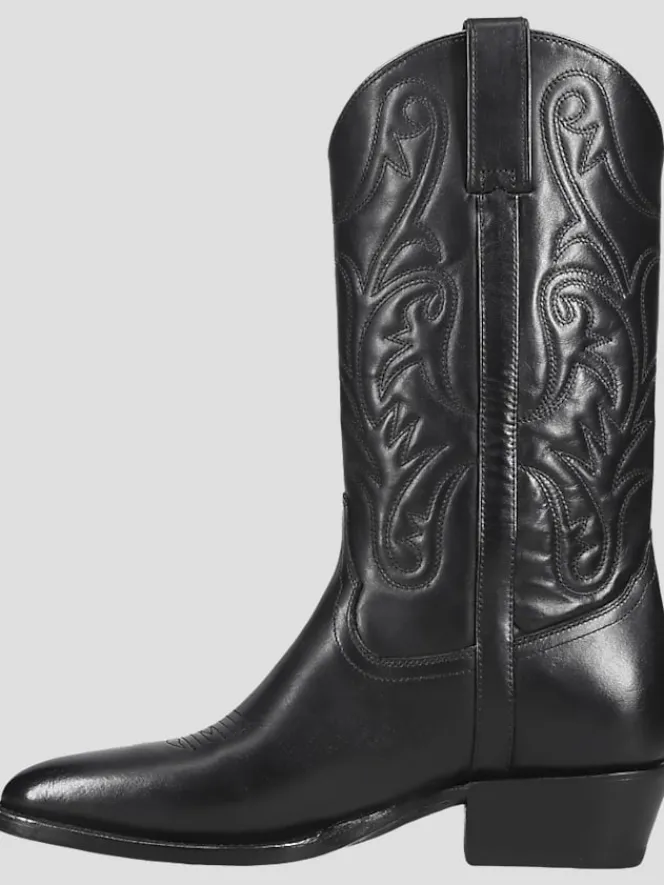 Boots-Frye Bruce Pull-On Plain Toe Cowboy Boots Black