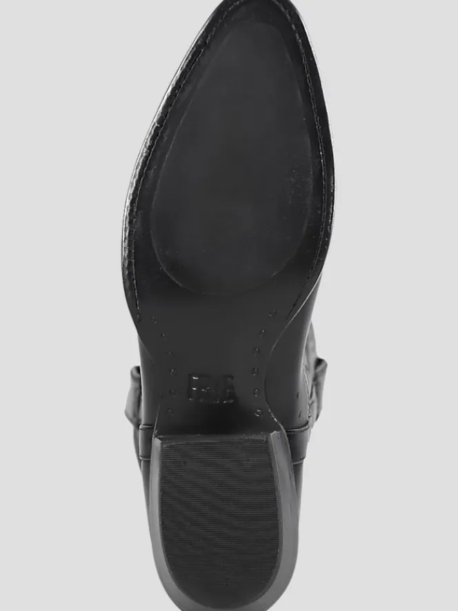 Boots-Frye Bruce Pull-On Plain Toe Cowboy Boots Black