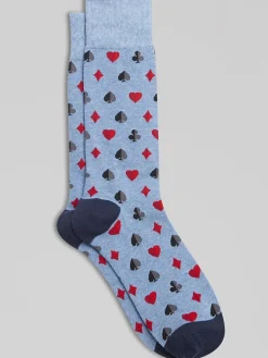 Socks-Egara Card Suit Socks Chambray Hthr