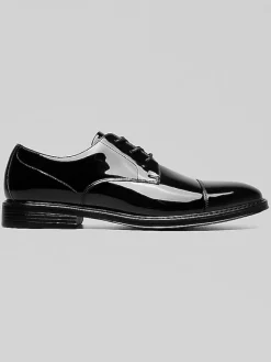 Oxfords|Dress & Formal Shoes-Nunn Bush Centro Formal Flex Cap Toe Oxfords Black Patent