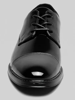 Oxfords|Dress & Formal Shoes-Nunn Bush Centro Formal Flex Cap Toe Oxfords Black Patent