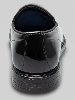 Loafers & Slip-ons|Dress & Formal Shoes-Nunn Bush Centro Formal Flex Plain Toe Slip-On Shoes Black Patent