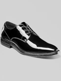 Oxfords|Dress & Formal Shoes-Nunn Bush Centro Formal Flex Plain Toe Oxfords Black Patent