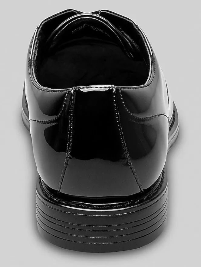 Oxfords|Dress & Formal Shoes-Nunn Bush Centro Formal Flex Plain Toe Oxfords Black Patent