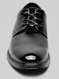 Oxfords|Dress & Formal Shoes-Nunn Bush Centro Formal Flex Plain Toe Oxfords Black Patent