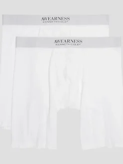 Underwear-Awearness Kenneth Cole ChillFlex Boxer Briefs, 2-Pack White