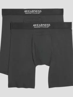 Underwear-Awearness Kenneth Cole CHILLFLEX Boxer Briefs, 2-Pack Black