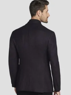 Sport Coats|Sport Coats-Awearness Kenneth Cole CHILLFLEX Herringbone Modern Fit Sport Coat Plum Herringbone