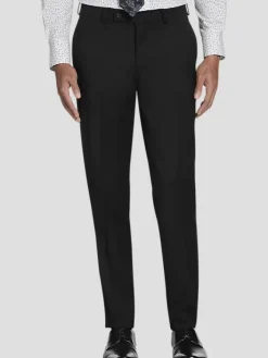 Dress Pants|3-piece Suits-Awearness Kenneth Cole CHILLFLEX Modern Fit Suit Pants Black Solid