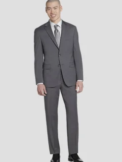 3-piece Suits|Suit Separates-Awearness Kenneth Cole CHILLFLEX Modern Fit Suit Jacket Black/White Sharkskin