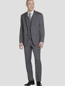 3-piece Suits|Suit Separates-Awearness Kenneth Cole CHILLFLEX Modern Fit Suit Jacket Black/White Sharkskin