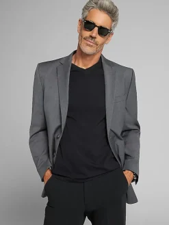 3-piece Suits|Suit Separates-Awearness Kenneth Cole CHILLFLEX Modern Fit Suit Jacket Black/White Sharkskin