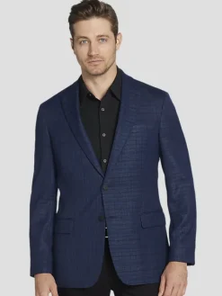 Sport Coats|Sport Coats-Awearness Kenneth Cole CHILLFLEX Modern Fit Wool Blend Sport Coat Blue Check