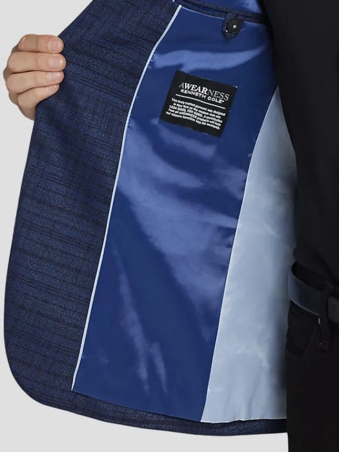 Sport Coats|Sport Coats-Awearness Kenneth Cole CHILLFLEX Modern Fit Wool Blend Sport Coat Blue Check