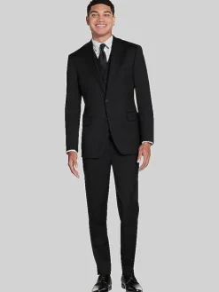 3-piece Suits|Suit Separates-Awearness Kenneth Cole CHILLFLEX Slim Fit Suit Jacket Black Solid