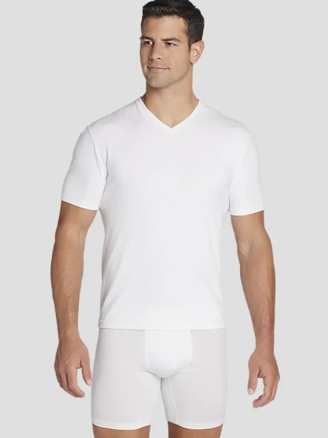 Underwear-Awearness Kenneth Cole ChillFlex V-Neck T-Shirt, 2-pack White