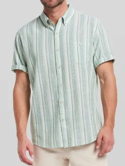 Button Up Shirts|Casual Shirts-Weatherproof Vintage Classic Fit Button Up Shirt Light Green