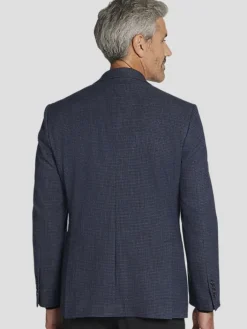 Sport Coats|Sport Coats-Pronto Uomo Classic Fit Check Sport Coat Navy Check