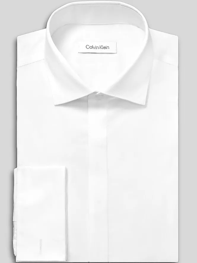 Dress Shirts|Formal Shirts-Calvin Klein Classic Fit Formal Shirt White