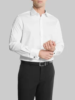 Solid Dress Shirts|White Dress Shirts-Michael Kors Classic Fit French Cuff Dress Shirt White