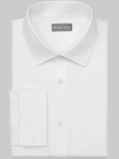 Solid Dress Shirts|White Dress Shirts-Michael Kors Classic Fit French Cuff Dress Shirt White