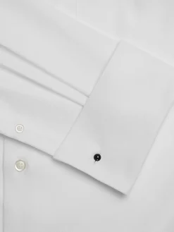 Solid Dress Shirts|Designer Dress Shirts-Joseph Abboud Classic Fit French Cuff Dress Shirt Black Solid