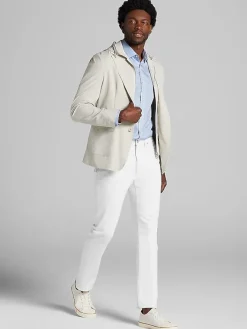 Patterned Dress Shirts|Designer Dress Shirts-Joseph Abboud Classic Fit Gingham Dress Shirt Lt Blue