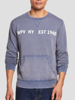 Sweaters|Pullovers & Layers-Weatherproof Vintage Classic Fit Graphic Crewneck Pullover Sweatshirt Med Blue