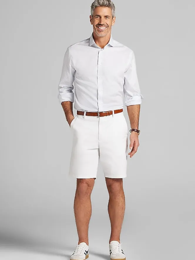 Dress Shirts|Patterned Dress Shirts-Pronto Uomo Classic Fit Grid Herringbone Dress Shirt Blue